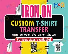 Lote de transferências de calor personalizadas faça você mesmo ferro em camiseta aplicar logotipo adesivo personalizado DTF, usado comprar usado  Enviando para Brazil