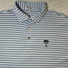 Logotipo Peter Millar grande masculino conforto verão bebê listra azul 1889, usado comprar usado  Enviando para Brazil