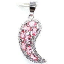 Pingente de prata SheCrown rosa morganita branco CZ presente para meninas comprar usado Pingente de prata SheCrown rosa morganita branco CZ presente para meninas comprar usado  Enviando para Brazil