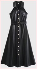 Schwarzes lederkleid front gebraucht kaufen  Jena-Umland