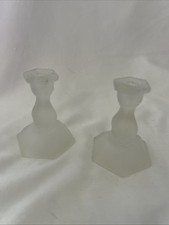 Tiara Exclusive Indiana conjunto de vidro fosco 2 castiçais pequenos 3”, usado comprar usado  Enviando para Brazil