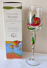 Verre vin peint.verre d'occasion  France