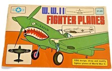 Coloring Book WWII Fighter Planes Design Draw 46 pages Softcover 1980 Vintage comprar usado  Enviando para Brazil