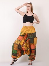Calça harém feminina nepalesa hippie folgada patchwork com bolso lote misto atacado comprar usado  Enviando para Brazil