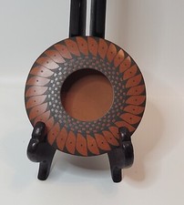 Mini tigela de cerâmica design geométrico de penas e pássaros Mata Ortiz?Letty Rodriguez 3.5 comprar usado  Enviando para Brazil
