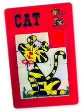 Quebra-cabeça de gato vintage azulejos deslizantes quebra-cabeça bolso jogo de viagem brinquedo comprar usado  Enviando para Brazil