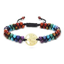 Cura Natural 7 Chakra Cristal De Quartzo Árvore Vida Corda Trançada Pulseiras De Pedra comprar usado  Enviando para Brazil