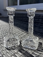 Pair glass candlesticks for sale  BROMSGROVE