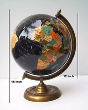 Usado, Mapa Globo do Mundo Negro 12" Estilo Vintage Decoração Escolar Terra Oceanos Presente para Crianças comprar usado  Enviando para Brazil