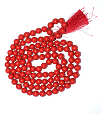 Prayer Guru 108 contas pedra preciosa tingida coral lisa 8 mm meditação Guru Japa Mala comprar usado  Enviando para Brazil