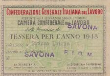 Tessera c.g.i.l. provincia usato  Albenga
