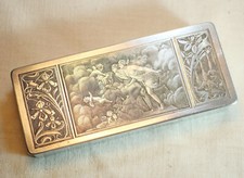 ART NOUVEAU - boite métallique gravée d'un couple entourés d'anges PBX24BOI001 comprar usado  Enviando para Brazil