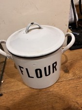 Vintage enamel flour for sale  CAMBRIDGE