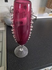 Cranberry glass vase for sale  MARLOW