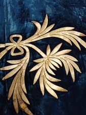 lindo painel de bordado têxtil veludo bordado metálico vintage it1403 comprar usado  Enviando para Brazil