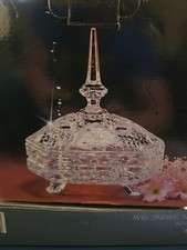 Prato de doces vintage com pés Imperial Crystals cortados à mão 24% óxido de chumbo  comprar usado  Enviando para Brazil