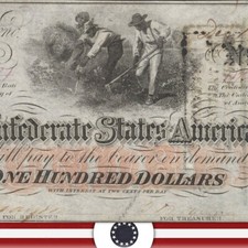 1862 100 confederate for sale  Allenwood