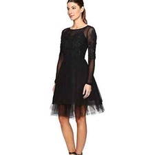 Vestido Eva Franco Stacy Hide & Seek transparente floral aplique mini saia de tule 4 comprar usado  Enviando para Brazil