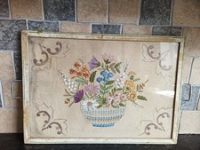 Vintage framed embroidery for sale  KNUTSFORD