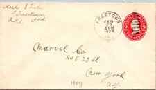 GOLDPATH: PAPELARIA POSTAL DOS EUA 1909 FREETOWN, IN.R.R.1.2C CV802_P28 comprar usado  Enviando para Brazil