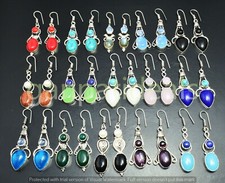 Brinco de pedra preciosa labradorita e mista 10 peças lote atacado 925 joias folheadas a prata comprar usado  Enviando para Brazil