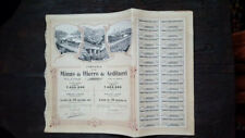 MINAS DE HIERRO DE ARDITURRI Accion TITULO 03.138 Oyarzun Guipuzcoa 1905   comprar usado  Enviando para Brazil