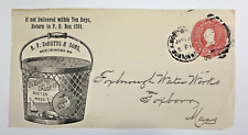 BALDE DE PESCA 1880s BF DeButt's & Sons Boston envelope em massa A11i comprar usado  Enviando para Brazil