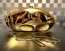 Bolsa clutch brutalista estilo vintage dourada para noite, usado comprar usado  Enviando para Brazil