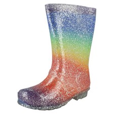 Niña X1R257 Por Spot On Glittery Rainbow Pull On Botas de Agua Precio de Venta comprar usado  Enviando para Brazil