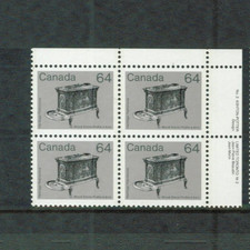 CANADÁ - Scott #932i - Fogão a lenha - Bloco de placa de inscrição UR - Estado perfeito, sem marca de charneira comprar usado  Enviando para Brazil
