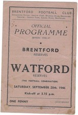Brentford watford 1946 for sale  MILTON KEYNES
