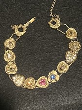 Pulseira Berloque Coração Raro Vintage Sem Assinatura Goldette Tom Dourado Renascimento Vitoriano comprar usado Pulseira Berloque Coração Raro Vintage Sem Assinatura Goldette Tom Dourado Renascimento Vitoriano comprar usado  Enviando para Brazil