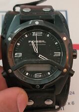 Relógio digital analógico masculino Fossil punho de couro preto  comprar usado  Enviando para Brazil