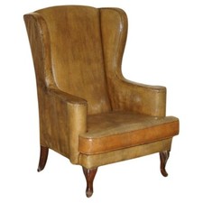 POLTRONA WINGBACK ESPANHOLA REQUINTADA COM ESTOFAMENTO DE COURO DE CROCODILO JACARÉ comprar usado  Enviando para Brazil