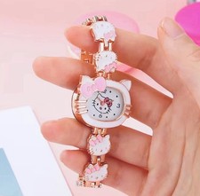 Hello Kitty Feminino Meninas Pulseira Relógio Infantil Casual Branco Ouro Rosa Rosa comprar usado  Enviando para Brazil