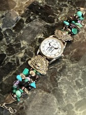 Relógio de vidro ônix turquesa contas e extremidades prata esterlina nativa americana vintage anos 90 comprar usado Relógio de vidro ônix turquesa contas e extremidades prata esterlina nativa americana vintage anos 90 comprar usado  Enviando para Brazil