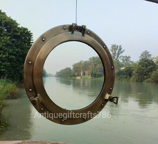 Usado, Janela de vidro para vigia de barco canal 24 polegadas - acabamento antigo janela de navio janela de parede comprar usado  Enviando para Brazil