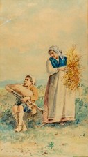 Antique italian watercolor for sale  Peterborough