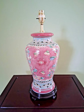 BASE DE LÂMPADA DE CERÂMICA ORIENTAL ROSA MÉDIA 1969-3329 comprar usado  Enviando para Brazil