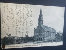 FRETE GRÁTIS 🔥 Cartão postal antigo da Igreja Católica Coaticook de Quebec, usado comprar usado  Enviando para Brazil