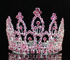 MINI ROSA STRASS CABELO COMPLETO COROA TIARA FESTA NOIVA JOIAS BAILE M279PINK comprar usado  Enviando para Brazil