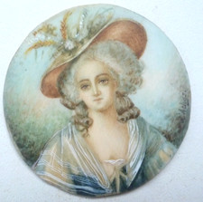 Portrait miniature gouache d'occasion Portrait miniature gouache d'occasion  Labenne