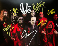 Foto autêntica autógrafos originais 8x10" com certificado de autenticidade assinada por banda SLIPKNOT x7 membros comprar usado  Enviando para Brazil