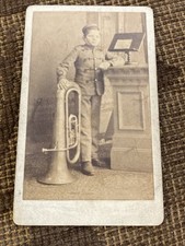 Usado, Foto vitoriana CDV menino no uniforme do exército com tuba - Nelson, Twickenham comprar usado  Enviando para Brazil