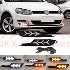 Para VW Golf 2015-2017 s 2X LED luz de circulação diurna DRL lâmpada de neblina sinal dinâmico comprar usado  Enviando para Brazil