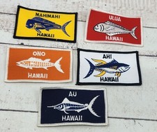 Lote (5) de peixes de água salgada bordado vintage Ono Au Ahi Ulua Mahi Mahi comprar usado  Enviando para Brazil