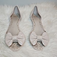 Sandálias rasas Melissa bege peeptoe Bow Jelly tamanho 7 comprar usado  Enviando para Brazil