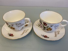 Pair teacups saucers for sale  BURY