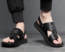 Men leather slippers for sale  New Bedford