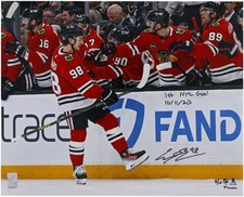 Foto de celebração do primeiro gol assinada por Connor Bedard Blackhawks 16x20 com Insc LE 10 comprar usado  Enviando para Brazil